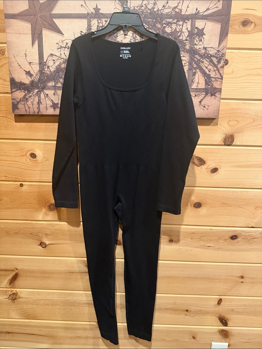 Cuddl Duds Black Long-Sleeve Jumpsuit